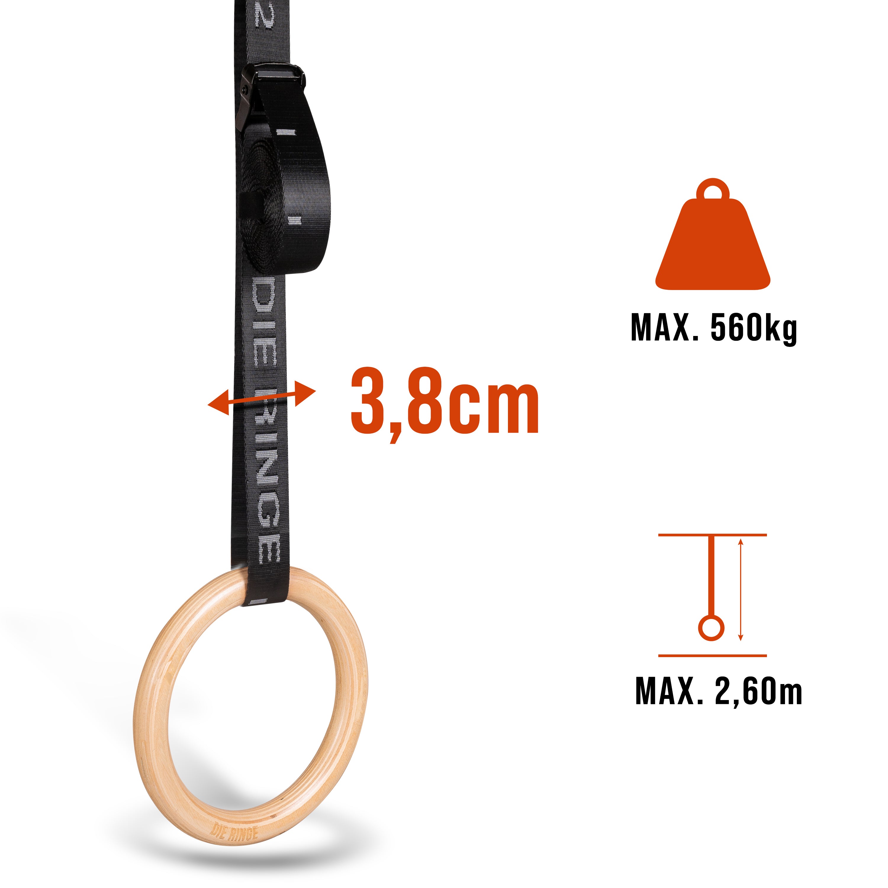 Turnringe mit extra breiten Gurten