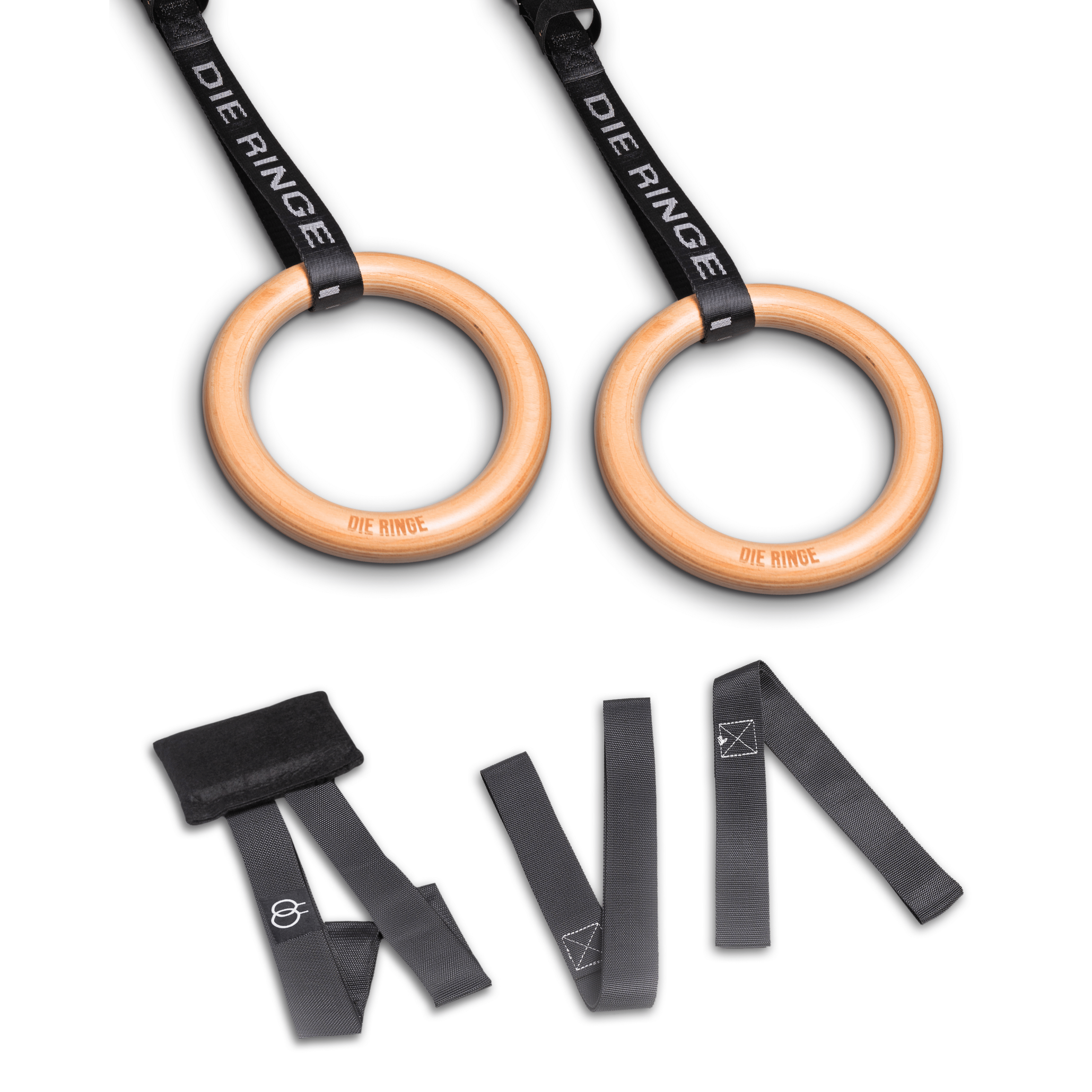 Premium set gymnastic rings 32mm beech wood
