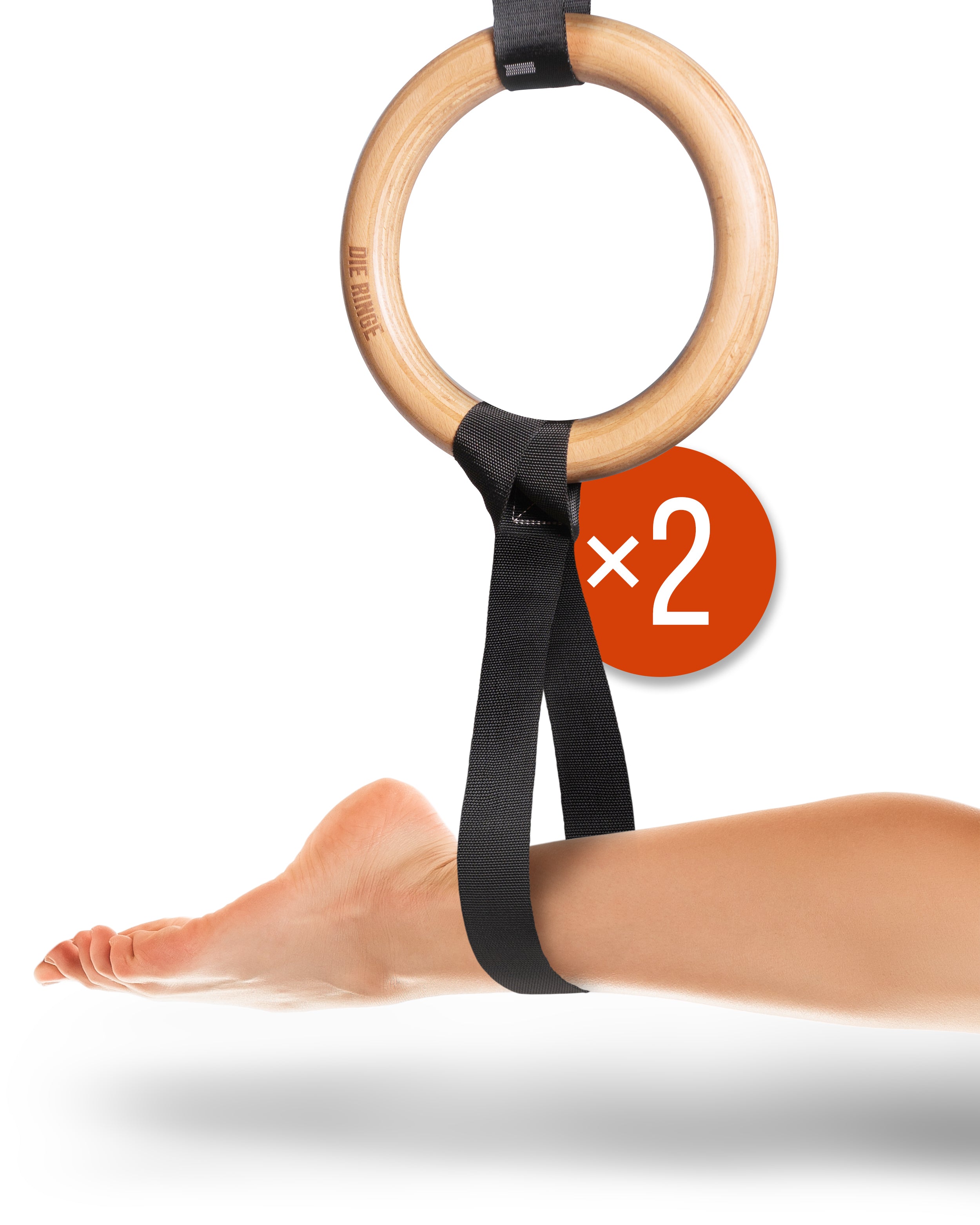 Foot straps for gymnastics rings