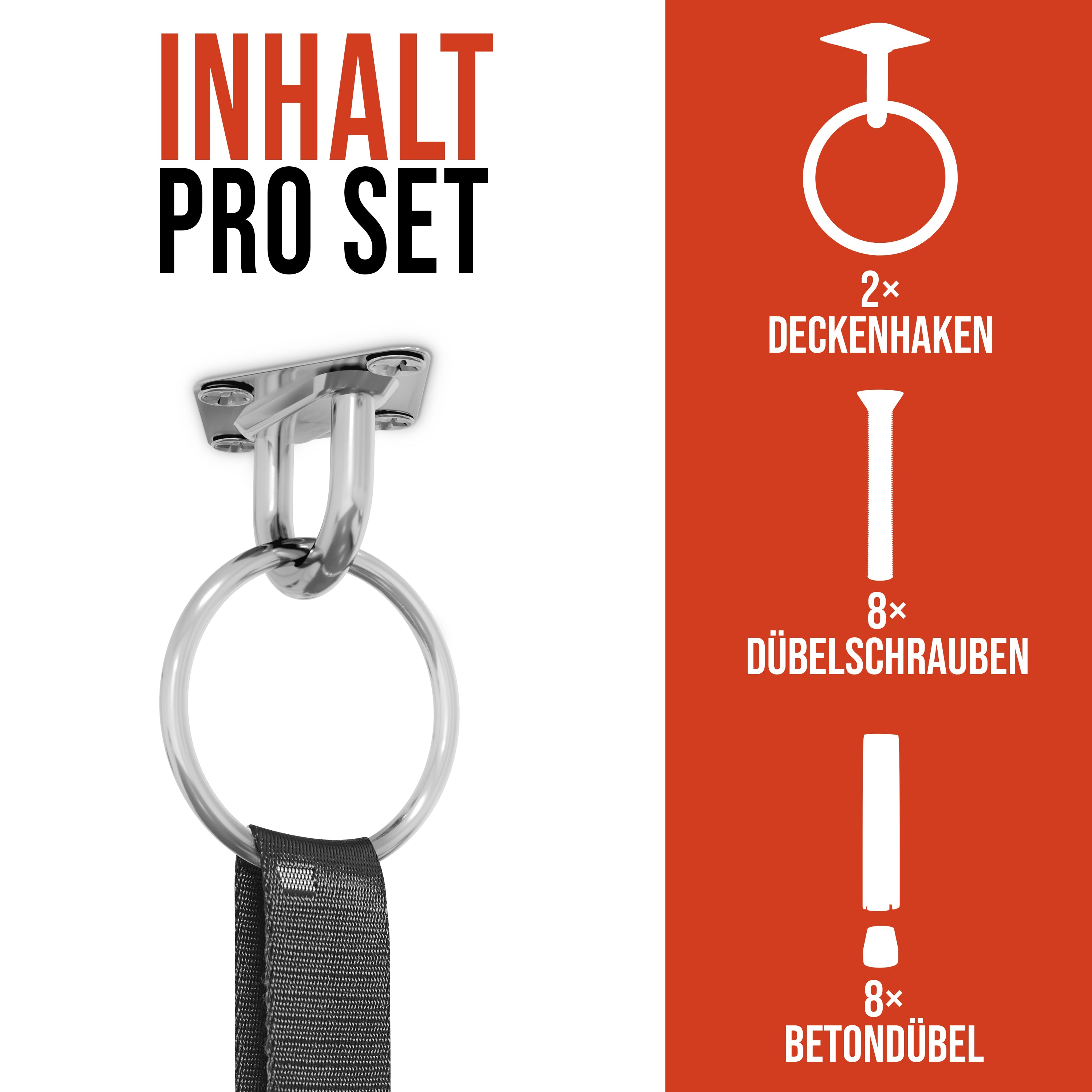 Deckenhaken Set - Die Ringe Bodyworkout